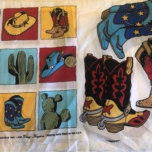 Cowboy Gear Patch Fabric for Quilting Vintage Rare Find 1992